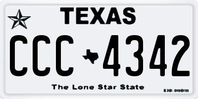 TX license plate CCC4342