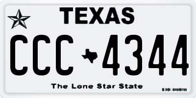 TX license plate CCC4344