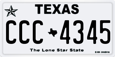 TX license plate CCC4345