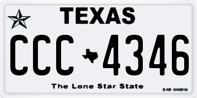 TX license plate CCC4346