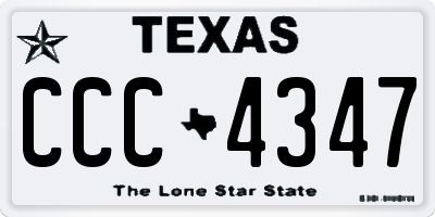 TX license plate CCC4347