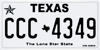 TX license plate CCC4349