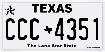 TX license plate CCC4351