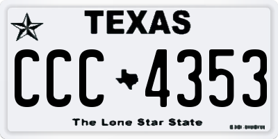 TX license plate CCC4353