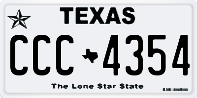 TX license plate CCC4354
