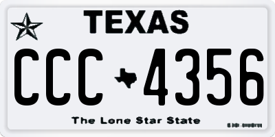 TX license plate CCC4356