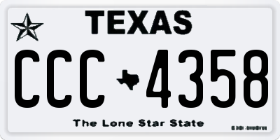 TX license plate CCC4358