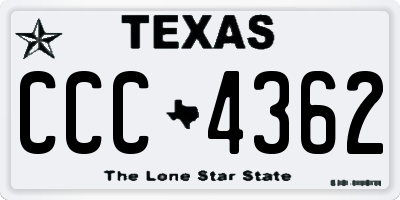 TX license plate CCC4362