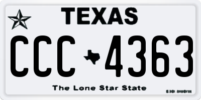 TX license plate CCC4363