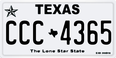 TX license plate CCC4365