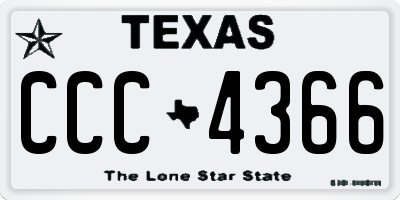 TX license plate CCC4366