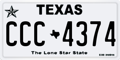 TX license plate CCC4374