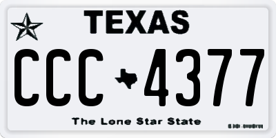 TX license plate CCC4377