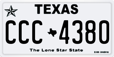 TX license plate CCC4380