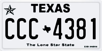 TX license plate CCC4381