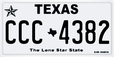TX license plate CCC4382
