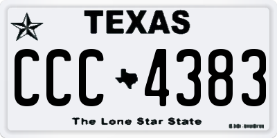 TX license plate CCC4383