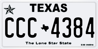 TX license plate CCC4384