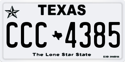 TX license plate CCC4385