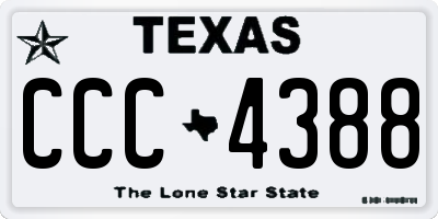 TX license plate CCC4388