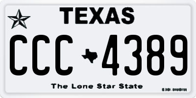 TX license plate CCC4389