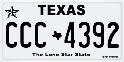 TX license plate CCC4392