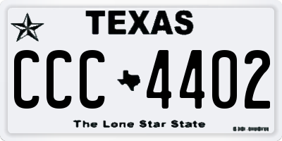 TX license plate CCC4402