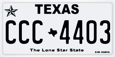TX license plate CCC4403