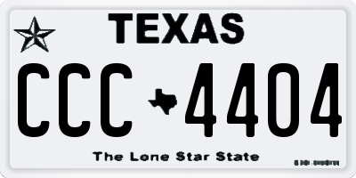 TX license plate CCC4404