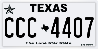 TX license plate CCC4407