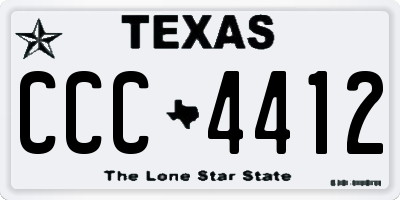 TX license plate CCC4412