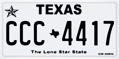TX license plate CCC4417
