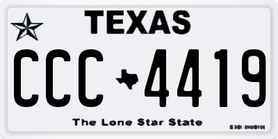 TX license plate CCC4419