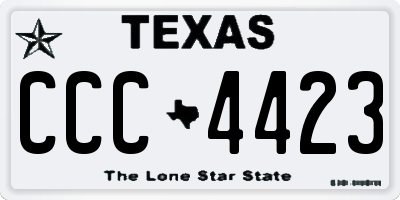 TX license plate CCC4423