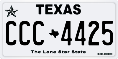 TX license plate CCC4425