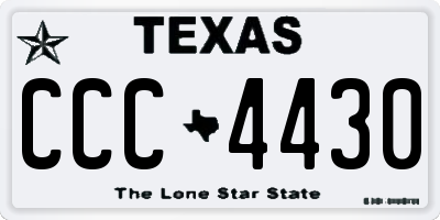 TX license plate CCC4430