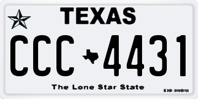 TX license plate CCC4431