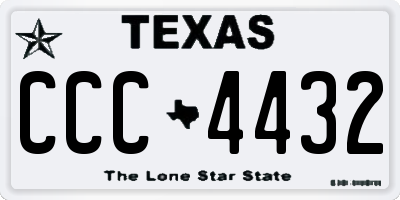 TX license plate CCC4432