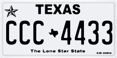 TX license plate CCC4433