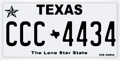 TX license plate CCC4434