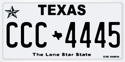 TX license plate CCC4445