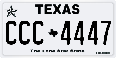 TX license plate CCC4447