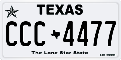 TX license plate CCC4477