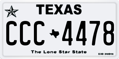 TX license plate CCC4478
