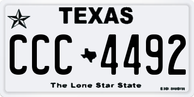 TX license plate CCC4492