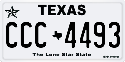 TX license plate CCC4493