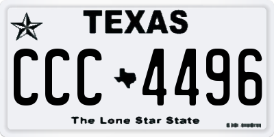 TX license plate CCC4496