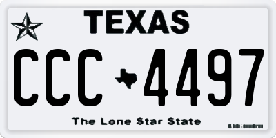 TX license plate CCC4497