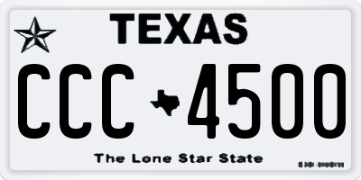TX license plate CCC4500
