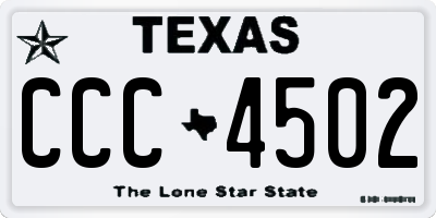 TX license plate CCC4502